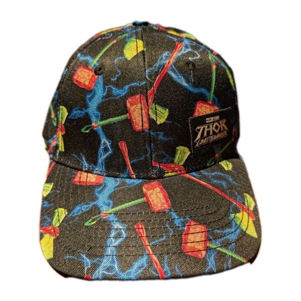 Marvel Thor Ragnarok Hat Bioworld‎ Snapback Cap Mjolnir Lightning NWT